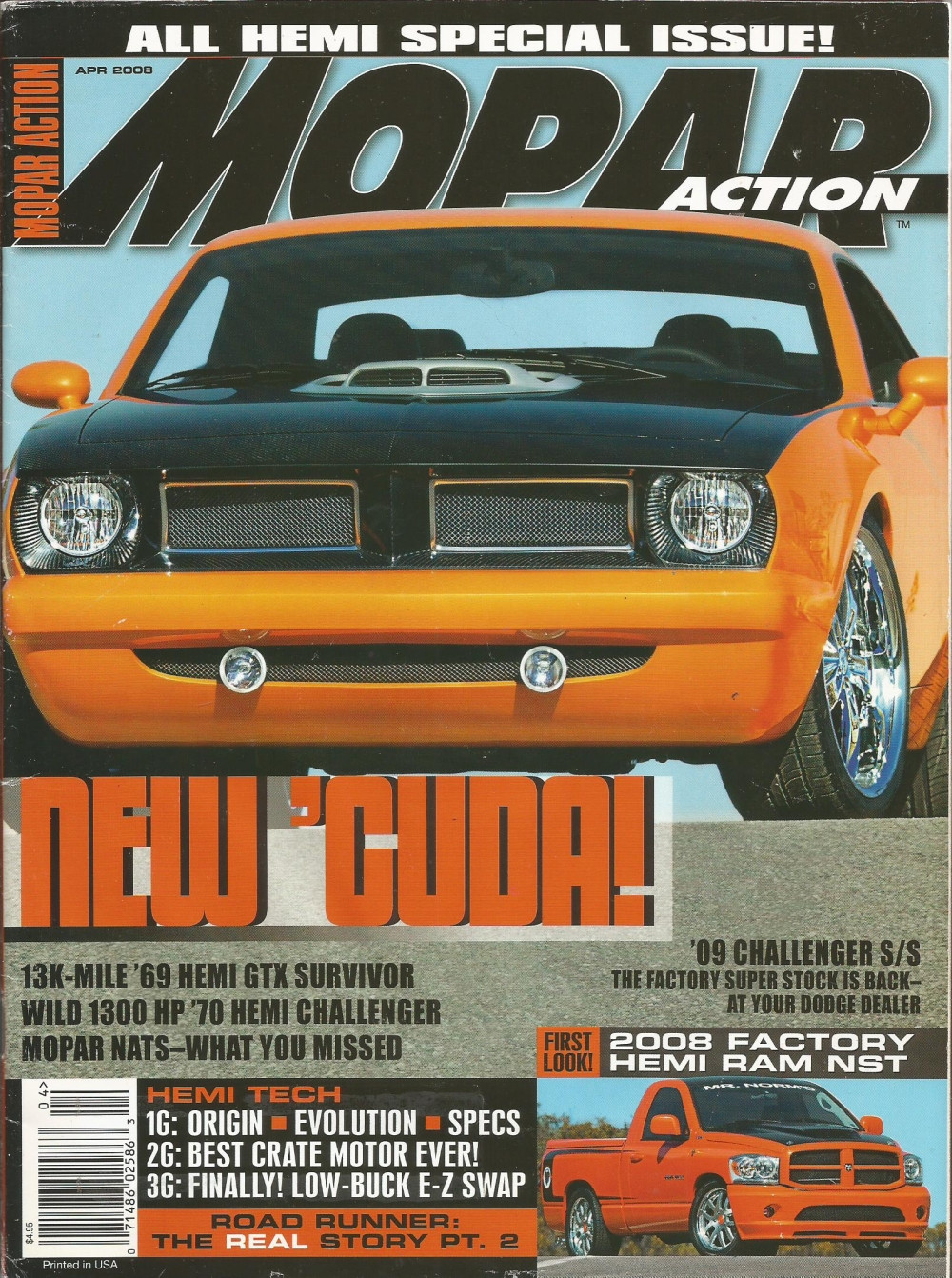 MOPAR ACTION 2008 APR ALL HEMI SPECIAL, RAM NST, 32 HEMI CHRYSLER